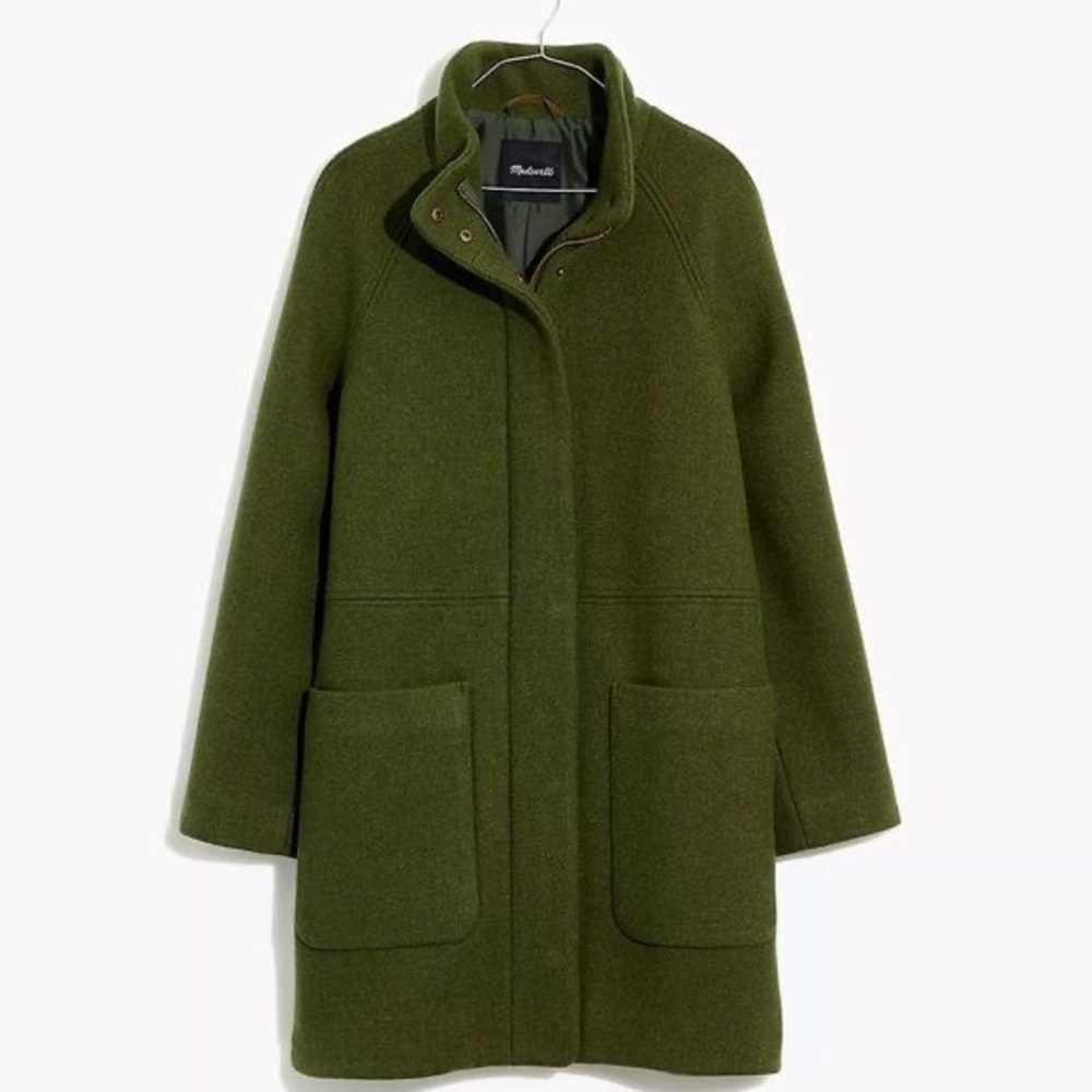 Madewell estate cocoon coat moss green XS Nwt